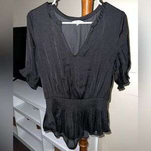 Naked Zebra Black V-Neck Blouse